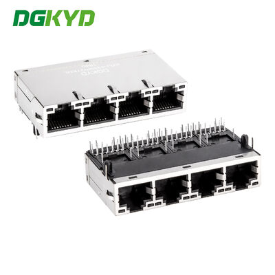 4 puertos Giga Ethernet conector Rj45 conector modular,puerto de red industrial 1000 BASE-TX KRJ-4339PGYENL