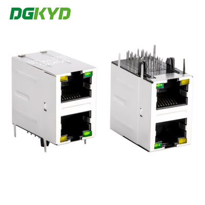 Conector RJ45 de doble puerto 2x1 1000BASE-T Gigabit Ethernet con filtro