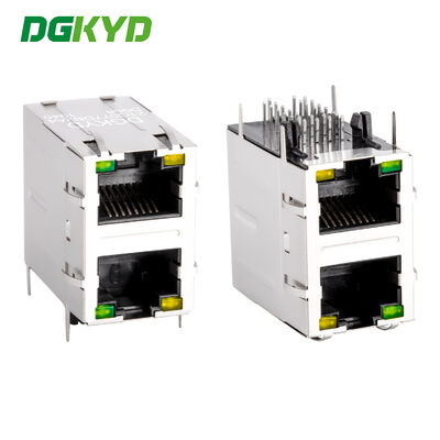 Conector RJ45 de dos pisos con transformador 1000base y rendimiento Cat6 para redes Ethernet