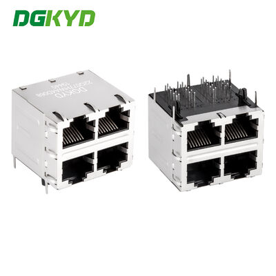 Conector RJ45 Jack modular con magnetismo interno 2X2 Configuración de puerto CAT6 Compatible