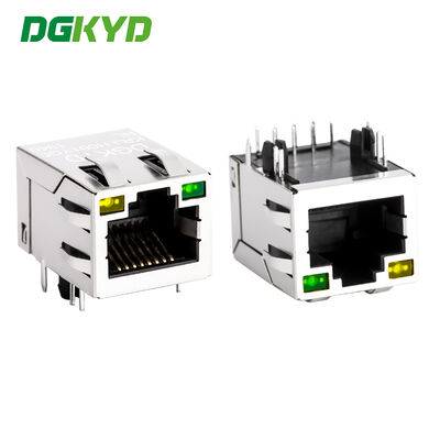 Entrada lateral Jack magnético RJ45 con LED para aplicaciones Ethernet de 100 Mb KRJ-H001YGENL
