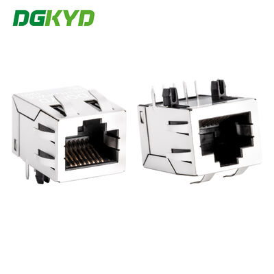 Conector 100 BASE Lan RJ45 con conector de transformer hasta el conector modular de Ethernet de megabit