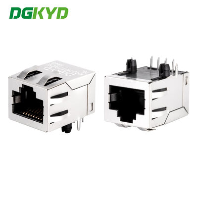 Conector de PCB RJ45 de puerto único blindado con transformador para Ethernet Megabit