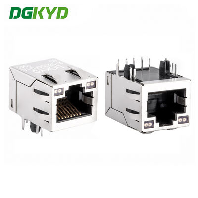 Conector blindado RJ45 con filtro de 100 Mbps, indicador LED bicolor y chapado en oro de 6U