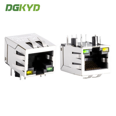 Conector RJ45 de 100 Mbps con transformador integrado y carcasa blindada para interfaz de red