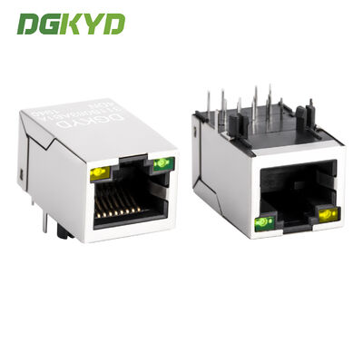 Conector Ethernet RJ45 blindado de 100 Mbps con transformador integrado e indicadores LED