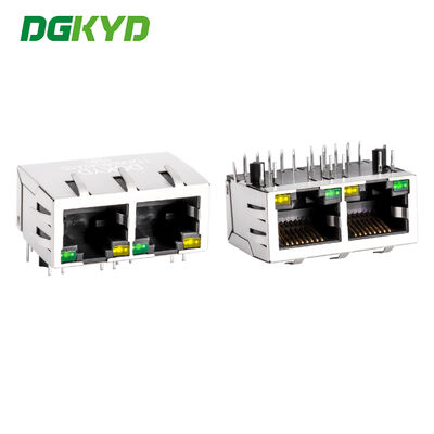 Conector Ethernet RJ45 Transformador integrado Gigabit con LED y escudo metálico DGKYD112Q066DA2A1D