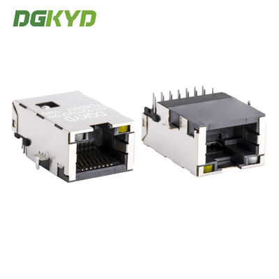Conector RJ45 de muy bajo perfil con transformador integrado Gigabit y chapado en oro 6U