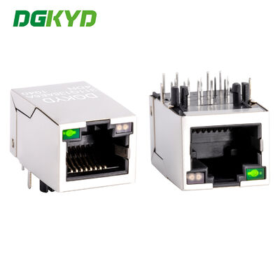 Gigabit Filtro ángulo derecho de 90 grados Conector RJ45 con luz RJ45 Jack Socket de red femenino