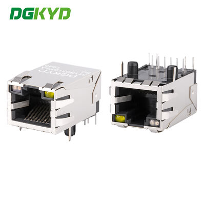 Conector RJ45 PA66 de 25,8 mm con conector Ethernet blindado PCB chapado en oro de 6U