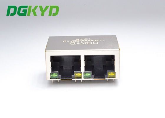 Puerto plástico negro modular 2 RJ45 de la vivienda el 1000M del conector del transformador